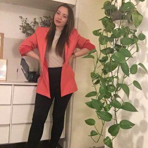 Coral / Pink Structured Blazer